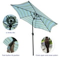 thumbnail image 4 of 9FT Outdoor Patio Market Table Umbrella with Push Button Tilt /Crank/6 Ribs for Backyard Beach Pool Lawn and Garden, Blue Stripes, 4 of 7