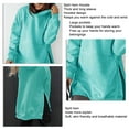 thumbnail image 5 of Hooded Pullover Split Hem with Pocket Hooded Sweatshirt Long Sleeve Thick Oversize Hoodie for Women, 5 of 6