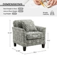 thumbnail image 7 of Accent Chair Upholstered Armchair with 2 Throw Lumbar Pillows Fabric Club Lounge Sofa Wood Leg Living Bedroom Home Office Grey, 7 of 7