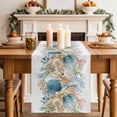 thumbnail image 4 of Beach Coastal Cotton Linen Table Runner for Dining Kitchen, Nautical Shell Starfish Coral Summer Wedding Outdoor Party Tablerunners Decoration, Dresser Scarf Coffee Tablecloth Runners 13x90 Inches, 4 of 9