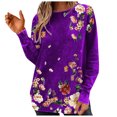 thumbnail image 2 of Qiopertar Chemise Imprimée Mode pour Femmes Col Rond Manches Longues Hauts Assortis Offres de la Semaine Liquidation à Moins de 5$ jusqu'à 90 % de Réduction, 2 of 5
