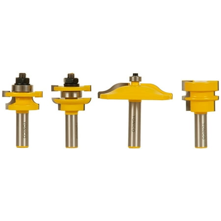 

Yonico Cabinet Door Router 4 Bit Set - Rail & Stile Panel Raiser & Glue Joint - 12432