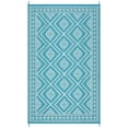 thumbnail image 3 of GlowSol 8x10 Outdoor Rug for Picnic Beach Deck-Outdoor Waterproof Patio Rug Indoor Outdoor Boho Geometric Area Rug Reversible Rug, Light Blue/White, 3 of 8