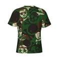 thumbnail image 6 of Vsdgher Camouflage Skull Print Men's Dry Fit Mesh Athletic Shirts Moisture Wicking Tennis T-Shirt Tops, 6 of 9