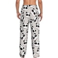 thumbnail image 3 of Uemuo Cute Panda Pattern Men's Wide Leg Palazzo Lounge Pants with Pockets Light Weight Loose Comfy Casual Pajama Pants-Small, 3 of 9
