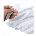 thumbnail image 6 of MMBM White Disposable Pleated Polypropylene Mob Caps 10GSM Bouffant Hair Cover, 21" - 1000 Pcs, 6 of 10