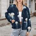 thumbnail image 3 of Jackets for Women Winter Coat Jackets Flannel Stand Collar Jacket(Ocean Coral Jellyfish Print,Size:S-4XL), 3 of 7