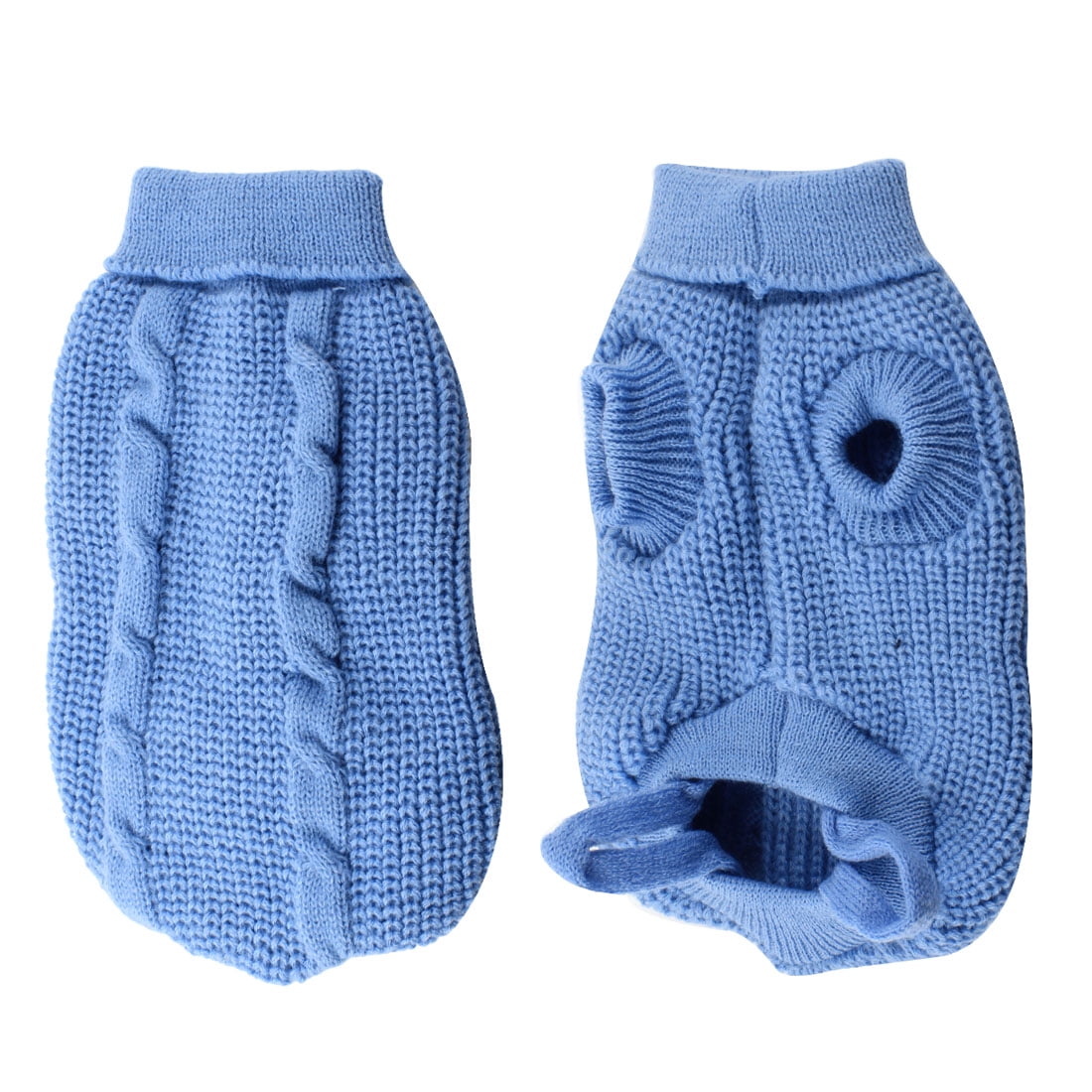 Winter Warm Light Blue Knitted Pet Dog Puppy Doggy Apparel Sweater Coat