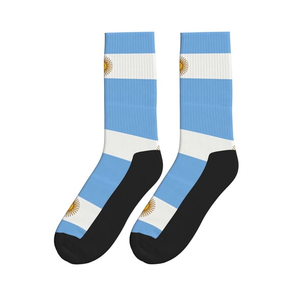 Flag Of Argentina Athletic Crew Novelty Socks for Womens Mens