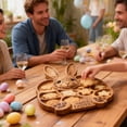 thumbnail image 4 of Easter Bunny Wooden Charcuterie Board, Natural Solid Wood with Compartments for Cheese, Meats, Fruit, Farm Themed Party (Cooked Food Platter - Bunny), 4 of 6