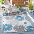 thumbnail image 3 of SAFAVIEH Cabana Anuki Floral Indoor/Outdoor Area Rug, Beige/Blue, 5'5" x 7'7", 3 of 14