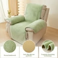 thumbnail image 5 of ANMINY Fleece Recliner Cover, Ultra-Soft Lambswool-Like Polyester Chair Protector with Non-Slip Silicone Particles, Machine Washable, Pet & Stain Resistant Furniture Cover, Green, 5 of 8