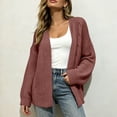 thumbnail image 6 of Women's Long Sleeve Knit Cardigan Dressy Casual Open Front Loose Sweaters Plus Size Fall Fashion Long Outerwear Size S-3XL, 6 of 7