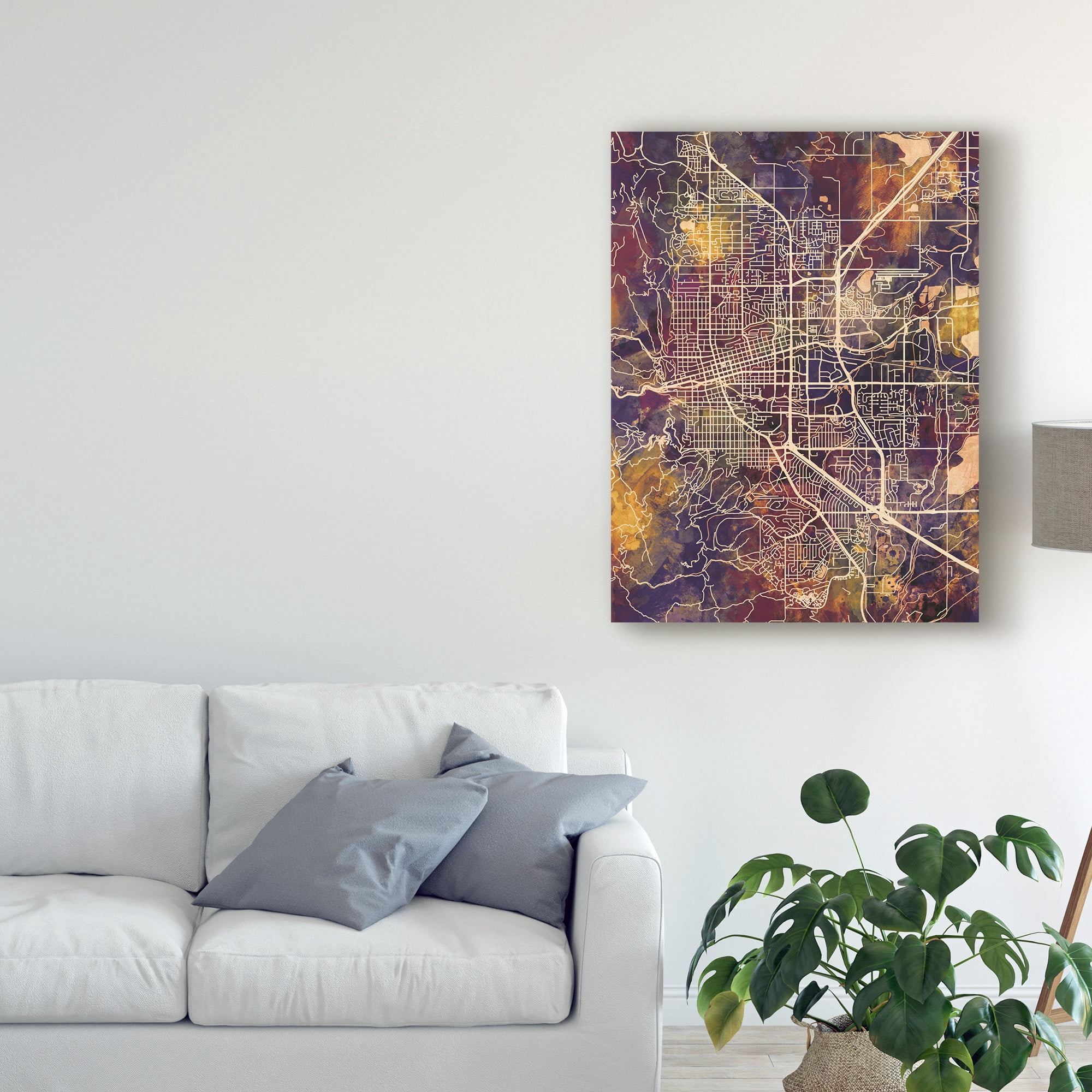 Trademark Fine Art 'Boulder Colorado City Map II' Canvas Art by Michael Tompsett