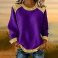 thumbnail image 3 of zbxnLI Oversized Sweatshirt for Women Knit Color Block Shirts Crew Neck Long Sleeve Shirt Casual Pullover Sweatshirt Tops, 3 of 5