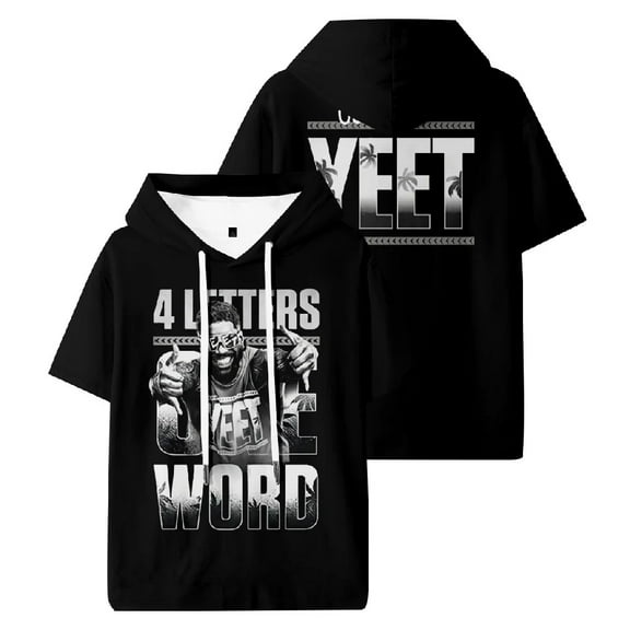 Jey USO Four Letters One Word Yeet Hooded T-Shirts Women Men Short Sleeve Tee Casual Fashion Clothes