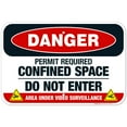 thumbnail image 1 of Danger Permit Required Confined Space Do Not Enter Sign, OSHA Danger Sign, 12x18 Aluminum, 1 of 1