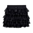 thumbnail image 4 of Women's Tennis Skirts Summer Multilayer Lace Trim Beachy Flowy Tiered Hemline Holiday Resort Wear Skirt For Women Black XL, 4 of 4