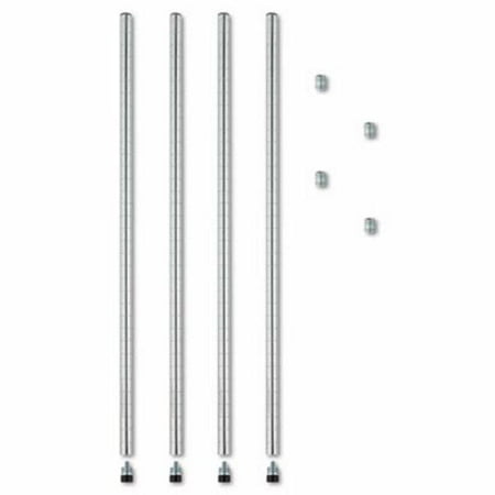 

New Alera Stackable Posts For Wire Shelving 36 High Silver 4/Pk Each
