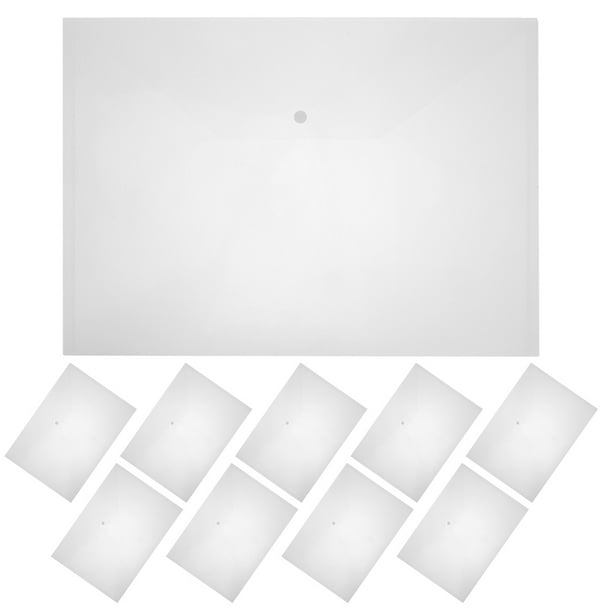 20 sobres para documentos, bolsas de plástico transparentes con botones para archivar documentos (A3)