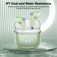 thumbnail image 4 of Wireless Bluetooth Earbuds Noise Cancelling in Ear Buds Deep Bass Stereo, 50H Playtime with Mics, LED Display, IPX7 Waterproof Earphones for iphone Android Laptop, Green, 4 of 7