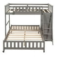 thumbnail image 6 of Harper & Bright Designs Twin Over Full Wooden Bunk Bed with 6 Storage Drawers and 3 Flexible Shelves, Twin Loft Bed with Movable Lower Bed for Bedroom, Gray, 6 of 10