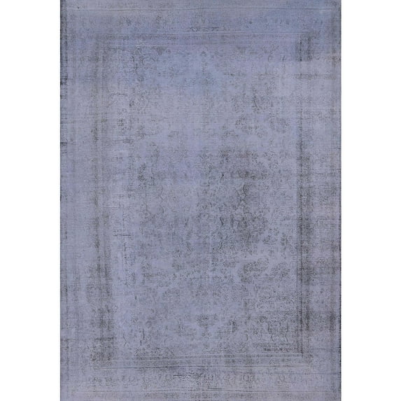 Ahgly Company Machine Washable Indoor Rectangle Industrial Modern Slate Blue Grey Blue Area Rugs, 7' x 9'