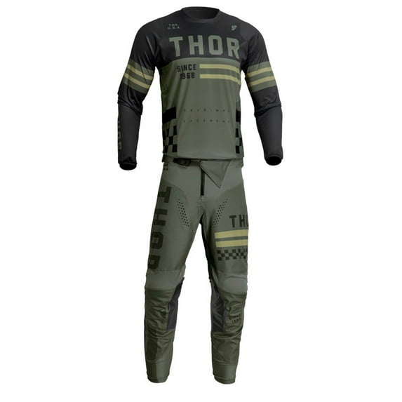 Thor 2023 Pulse Combat Offroad Motocross Jersey Pant Combo Army/Black (Large / 32)