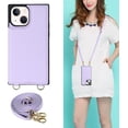 thumbnail image 4 of for iPhone 14 Plus Crossbody Wallet Case with Detachable Adjustable Lanyard Strap & Card Slot Holder,Magnetic Flip Folio Purse,PU Leather Travel Case for Women & Men,6.7 Inch (Purple), 4 of 14