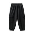thumbnail image 6 of TOWED22 Boy's Sports Athletic Sweatpants Wide Leg Casual Fall Letter Elastic Waist Baggy Pants(Black,7-8 Y), 6 of 9