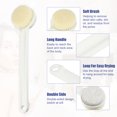 thumbnail image 3 of Unique Bargains Back Scrubber Long Handle Bath Brush Long Handle Brush for Bath Shower 13.98"x3.15"x1.69" White, 3 of 7