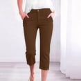 thumbnail image 2 of Womens Capri Pants,Women's Capri Pants Stretch Business Work Capris Casual Straight Leg Office Dress Pants Summer Pants, 2 of 9