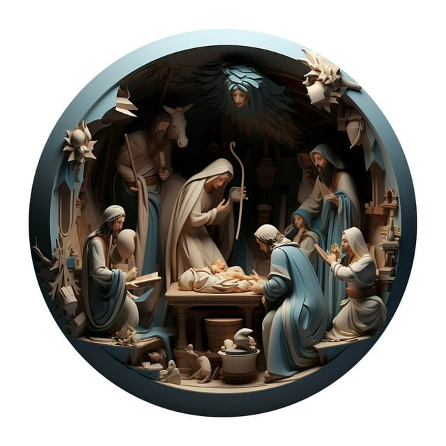 Adorno navideño 2024 | Colgante 3D de bendición de nacimiento | Decoración acrílica para colgar en el coche, árbol, corona, chimenea y hogar | Regalo de recuerdo para baby shower de recién nacido