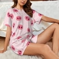 thumbnail image 4 of Fotbe Cute Pig Nose Conjunto de Pijama Estampado para Mujer, 2 Piezas, Ropa de Dormir con Camiseta de Manga Corta y Shorts Suaves-Large, 4 of 6