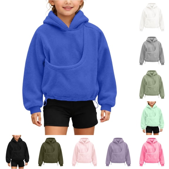 Pet Pouch Hoodie for Girls Pet Carrier Sweatshirt for Small Dogs Cats Shoulder Straps Pockets Animal Holder Pullover Tops Fall Winter Hooded Sweatshirts