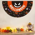 thumbnail image 4 of 2pcs Halloween Bunting Flag 3 Stripe Half Fan Flag Bunting Banner Trick or Treat Halloween Party Decoration Outside Porch Garden Outdoor Yard Indoor Home, 4 of 5