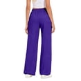thumbnail image 5 of QASIEATN Women Fleece Baggy Sweatpants with Pockets Wide Straight Leg High Waist Joggers Pants Winter Clothes, 5 of 7