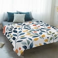 thumbnail image 4 of Colorful Botanical Blanket Soft Cozy Warm Twin Blanket for Bed, Plush Fuzzy Flannel Fleece Blankets for Sofa, Country Summer Leaves Watercolor Throw Blankets for Couch, Gifts for Men, 60"x80", 4 of 9