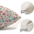 thumbnail image 3 of Easter Pink Blue Floral Pillow Covers 12x20 Set of 2 Spring Vintage Rustic Old Style Cute Flower Cream Print Decorative Outdoor Pillowcases Farmhouse Throw Cushion Case Decor for Couch Sofa Bed, 3 of 6