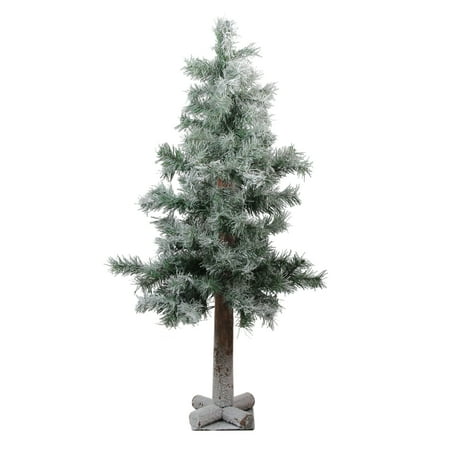 White Glitter Tree 3' Medium Flocked and Glittered Woodland Alpine Artificial Christmas Tree - Unlit ()