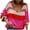 Hot Pink, variant on Lilgiuy Women's Sweater Coat Top V-neck Loose Long Sleeve Patchwork Coat,Gray,4(S) Winter Clothes for 2022