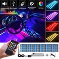 thumbnail image 1 of Iluminación interior LED para automóvil, 4 piezas 72 LED Música multicolor Iluminación interior para automóvil Kit de iluminación debajo del tablero con función activa de Sincero Hogar, 1 of 9