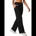 thumbnail image 3 of Pantalones de Pijama con Cordón para Mujer, Pierna , Informales, Cómodos, para Descansar y Hacer Yoga Negro L, 3 of 8