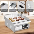 thumbnail image 4 of 14-pulgada commercial 110v 1500w electric griddle: adjustable temperature, non-stick teppanyaki grill con shovels y brushes para restaurants, 4 of 7