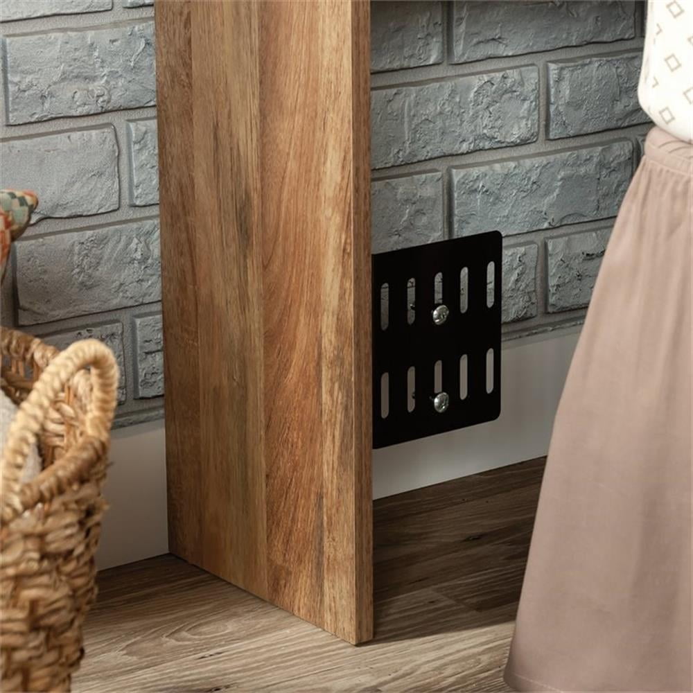 Pemberly Row Engineered Wood Full-Queen Bookcase Headboard in Natural