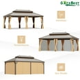 thumbnail image 2 of GAZEBETER 14' X 22' Permanent Hardtop Gazebo, Outdoor Galvanized Steel Double Roof Pavilion Pergola Canopy with Aluminum Frame and Privacy Curtains for Garden Patio,Patio Backyard,Deck and Lawns, 2 of 7