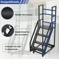 thumbnail image 4 of YOHKOH Heavy-Duty 4-Step Rolling Ladder with Wheels, 445 lbs Capacity Commercial Mobile Stairs, Anti-Slip Platform Ladder with Handrails for Warehouse, Home & Office, 4 of 8