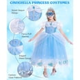 thumbnail image 2 of YANSION Disfraz Princesa Niña, Disfraz Cenicienta Niña con Conjuntos de Collar de Corona Princesa, Vestido Princesa Niña, Vestido Cenicienta Elegante para Fiesta Cosplay Cumpleaños 2-11 Años, 2 of 7