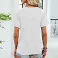 thumbnail image 7 of Spring Tops for Women 2026 Short Sleeve V Neck Womens T Shirts Casual Loose Fit Ruched Top Beach Vacation Clothes, 7 of 7