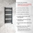 thumbnail image 3 of HEATGENE Smart Towel Warmer with Timer and Temperature Control, Large Liquid Filled Smart Towel Heated Rails, Plug-in/Hardwired Towel Rack Heater Compatible Matte Black, 3 of 9